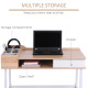 Computer Desk, Writing Desk, Study Workstation with Drawer, Storage Compartments, Cable Management, Laptop Table, Metal Frame, 1