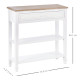 Console Table Hallway Side Desk 1 Drawer 2 Shelves Worktop Handle Retro Elegant Style Home Display Storage for Bedroom Livingroo