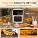 Digital Air Fryer with 8 Preset Modes, Rapid Air Circulation, 12L Air Fryer Oven with Memory Function, 1800W, Cream