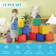 12 Piece Soft Play Foam Blocks Toy Building Stacking Compliant Learning Toys for Toddler Baby Kids Preschool