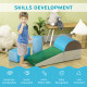 5 Piece Climb and Crawl Activity Play Set Soft Foam Blocks for Baby Toddler Preschooler Indoor Play Equipment Learning Toys Blue