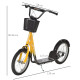 Kids Scooter Teen Ride On Children Scooter with Adjustable Handlebar 2 Brakes Basket Cupholder Mudguard 16&quot; Inflatable Rubber Ty