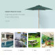 Outsunny 2.5m Wood Garden Parasol Sun Shade Patio Outdoor Wooden Umbrella Canopy Green