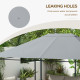 Outsunny 3 x 4m Gazebo Canopy Replacement Cover, Gazebo Roof Replacement (TOP COVER ONLY), Light Grey