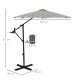 Outsunny 3(m) Convertible Cantilever Parasol and Centre-post Garden Parasol with Cross Base, 360° Rotation Banana Parasol with C