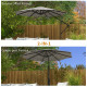 Outsunny 3(m) Convertible Cantilever Parasol and Centre-post Garden Parasol with Cross Base, 360° Rotation Banana Parasol with C