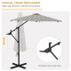 Outsunny 3(m) Convertible Cantilever Parasol and Centre-post Garden Parasol with Cross Base, 360° Rotation Banana Parasol with C