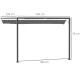 Outsunny 3 x 3(m) Outdoor Pergola Retractable Canopy Wall Mounted Gazebo Patio Shelter Sun Shade, Grey