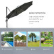 Outsunny 3(m) Offset Parasol Cantilever Hanging Umbrella 360° Rotation w/ Base Dark Grey