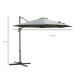 Outsunny 3(m) Offset Parasol Cantilever Hanging Umbrella 360° Rotation w/ Base Dark Grey