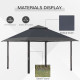 Outsunny 4 x 4m Pop-up Gazebo Double Roof Canopy Tent with UV Proof, Roller Bag &amp; Adjustable Legs Outdoor Party, Steel Frame, Gr