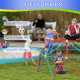 Outsunny 6 FT Toddler Outdoor Climbing Frame, with Rust and UV-Resistant Steel, for 1-4 Kids Ages 3-8 Years - Multicoloured