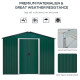 Outsunny 7.7 x 5.7ft Metal Garden Shed with Ventilation Slots and Sliding Doors, Galvanised Outdoor Tool Storage House, Green