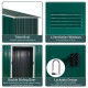 Outsunny 7.7 x 5.7ft Metal Garden Shed with Ventilation Slots and Sliding Doors, Galvanised Outdoor Tool Storage House, Green