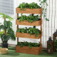 Outsunny 80cm x 45cm x 142cm 4-Tier Raised Garden Bed, Fir Wood Vertical Planter Box, Freestanding Elevated Plant Stand for Indo