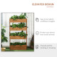 Outsunny 80cm x 45cm x 142cm 4-Tier Raised Garden Bed, Fir Wood Vertical Planter Box, Freestanding Elevated Plant Stand for Indo