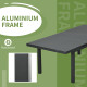 Outsunny Aluminium Garden Table for 6-8, Extending Outdoor Dining Table Rectangle for Lawn Balcony - Charcoal Grey