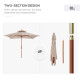 Outsunny 3 x 3 metre Patio Parasol Garden Umbrellas Sunshade Outdoor Wooden Parasol Canopy Double Tier, Beige, BASE NOT INCLUDED