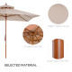 Outsunny 3 x 3 metre Patio Parasol Garden Umbrellas Sunshade Outdoor Wooden Parasol Canopy Double Tier, Beige, BASE NOT INCLUDED