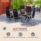 Outsunny 5 Pieces Outdoor Dining Table Set, Cast Aluminium Patio Conversation Furniture Set with 4 Armchairs, a Round Dining Tab