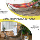 Outsunny Foldable Hammock Stand, Portable Hammock with Metal Frame, 2 in 1 Hammock Net Stand, Clothes Drying Rack, Load Capacity