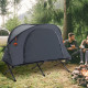 Outsunny Folding Camping Tent Cot, Portable Tent Shelter Combo with Self-Inflating Air Mattress Carry Bag for 1 Person