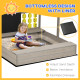 Outsunny Kids Wooden Sandpit, sandbox with canopy &amp; Seats, for Gardens - Grey