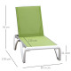 Outsunny Aluminium Frame Sun Lounger, with Adjustable Back - Green