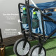 Outsunny 90L Folding Garden Trolley Cart Pull Along Wagon with Telescopic Handle for Beach Camping Festival - Navy Blue