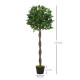 Outsunny Set Of 2 120cm/4FT Artificial Bay Laurel Topiary Trees w/ Pot Fake Indoor Outdoor Greenery Plant Home Office Garden Dec