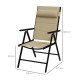 Outsunny Set of Two Padded Garden Chairs - Khaki