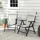 Outsunny Set of Two Padded Garden Chairs - Light Grey