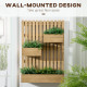 Outsunny Wall-mounted Wooden Garden Planters with Trellis, Drainage Holes and 3 Movable Planter Boxes, Wall Raised Garden Bed fo