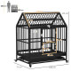 PawHut 43&quot; Heavy Duty Dog Crate on Wheels, with Removable Tray, Openable Top