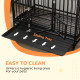 PawHut 48&quot; Heavy Duty Dog Crate on Wheels, with Removable Tray, Openable Top, for L, XL Dogs - Black