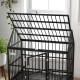 PawHut 48&quot; Heavy Duty Dog Crate on Wheels, with Removable Tray, Openable Top, for L, XL Dogs - Black