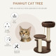 PawHut 65cm Cat Tree, Cat Tower for Kittens, Small Cat Condo with Sisal Scratching Posts, Hanging Rope, Perches - Brown