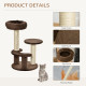 PawHut 65cm Cat Tree, Cat Tower for Kittens, Small Cat Condo with Sisal Scratching Posts, Hanging Rope, Perches - Brown