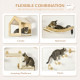 PawHut 8 Piece Cat Shelves Set, with Cat House, Three Perches, Three Scratching Posts