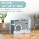 PawHut Enclosed Cat Litter Box, with Lid, Front Entry, Top Exit, Pull-Out Tray, Scoop - Grey