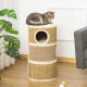 PawHut Cat Scratching Barrel Kitten Tree Tower for Indoor Cats Pet Furniture Climbing Frame Covered with Sisal and Seaweed Rope 