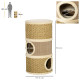 PawHut Cat Scratching Barrel Kitten Tree Tower for Indoor Cats Pet Furniture Climbing Frame Covered with Sisal and Seaweed Rope 