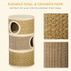 PawHut Cat Scratching Barrel Kitten Tree Tower for Indoor Cats Pet Furniture Climbing Frame Covered with Sisal and Seaweed Rope 