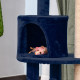 PawHut 104 cm Cat Tree, Cat Condo Tree Tower, Cat Activity Centre with Scratching Posts, Plush Perches, Hanging Ball - Blue