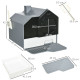 PawHut Hooded Cat Litter Tray with Scoop, Cat Litter Box with Drawer Pan, Handle, Deodorants, Hut Design, Front Entrance, 47 x 4