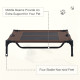 PawHut Large Raised Dog Bed Cat Elevated Lifted Cooling Portable Camping Basket Outdoor Indoor Mesh Pet Cot Metal Frame Brown