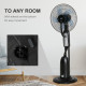 18&quot; Pedestal Fan with Water Mist Spray, Standing Fan, Humidifying Misting Fan with 3 Speeds, 2.8L Water Tank, Black