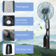 18&quot; Pedestal Fan with Water Mist Spray, Standing Fan, Humidifying Misting Fan with 3 Speeds, 2.8L Water Tank, Black