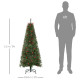 5ft Pencil Artificial Christmas Tree with Realistic Branches, Red Berries, Auto Open, Green