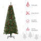 5ft Pencil Artificial Christmas Tree with Realistic Branches, Red Berries, Auto Open, Green